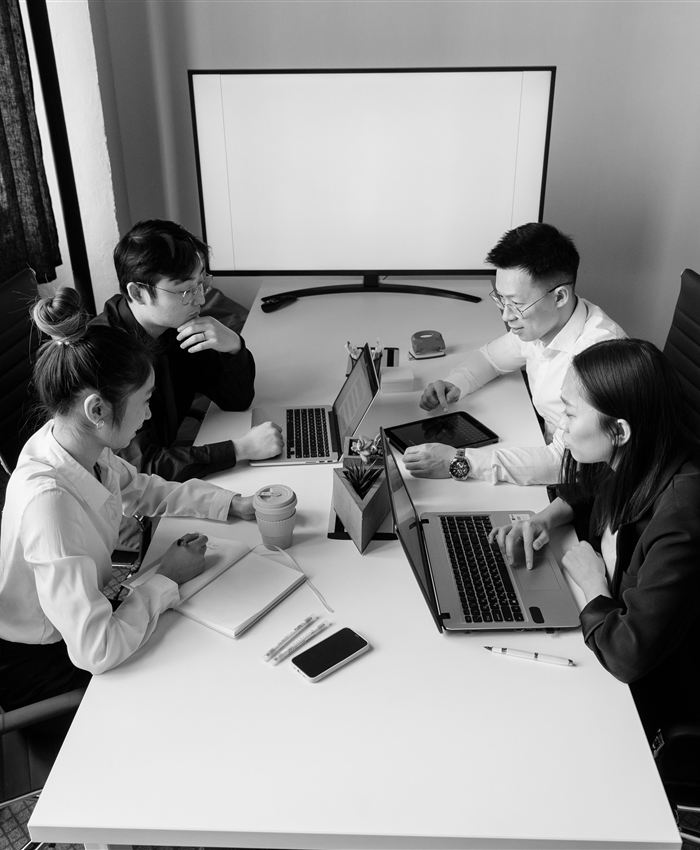Equipe técnica em reunião de projeto